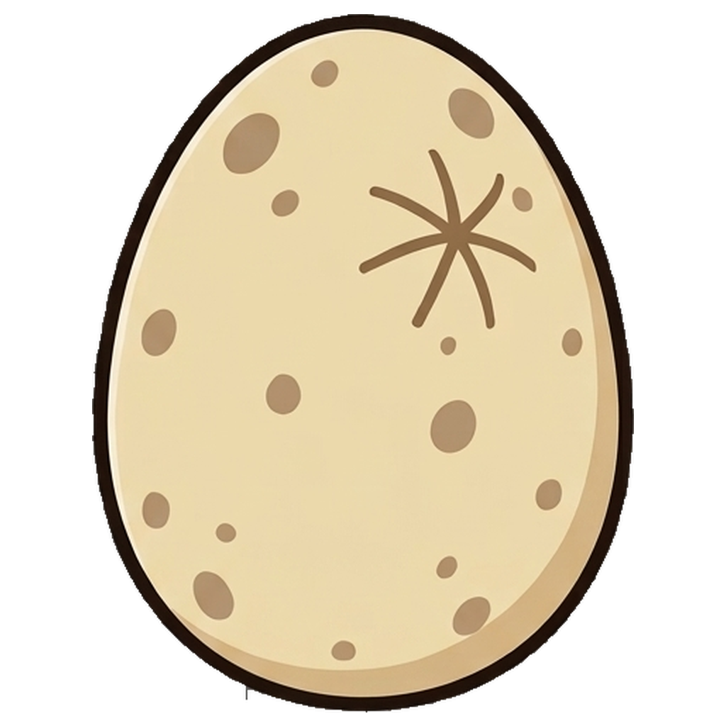 Eggy, a mysterious speckled dinosaur egg